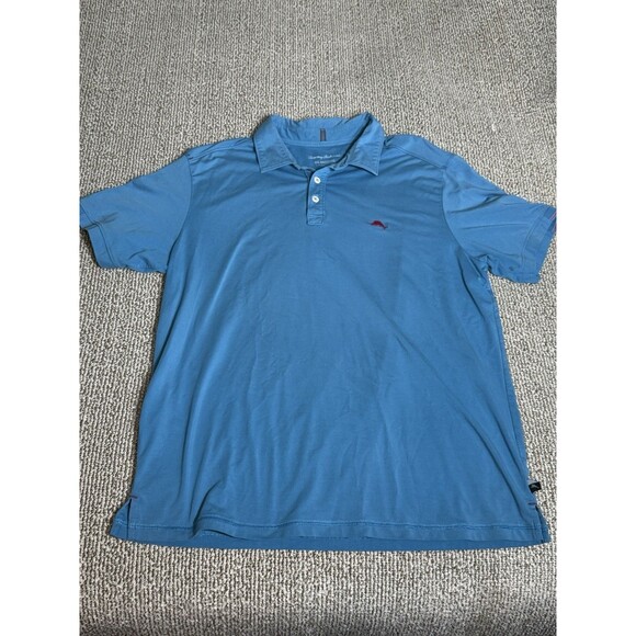 Tommy Bahama Island Zone Shirt Men’s Medium Blue Polo Solid - Picture 1 of 7